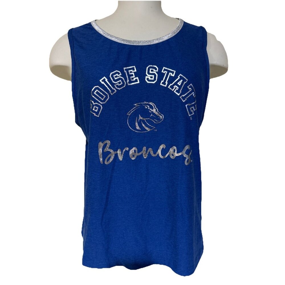 NEW Boise State BSU Broncos Colosseum Cutout Shimmer Tank Top Shirt Women's M